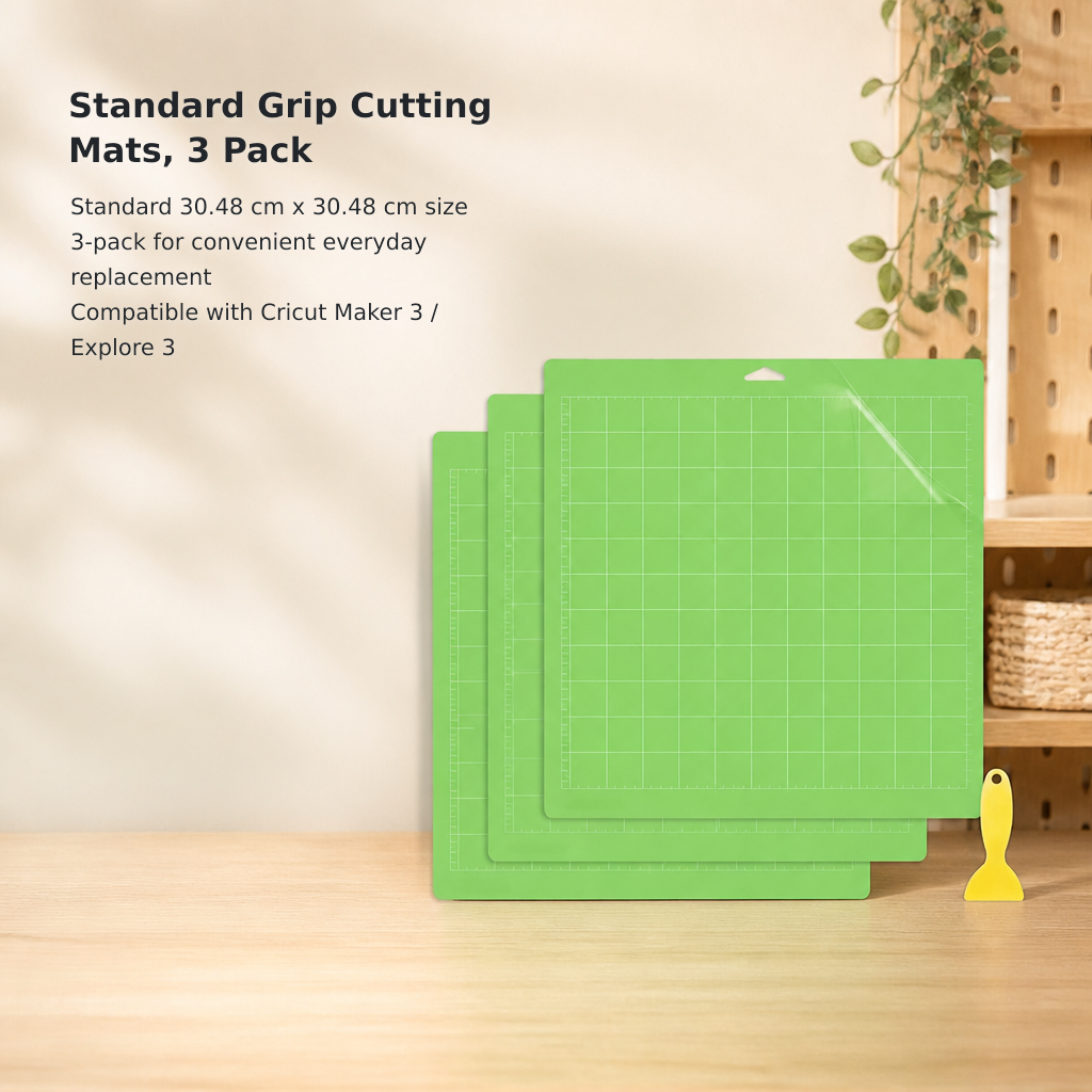 3-Pack StandardGrip Cutting Mats – 12 × 12 Inches